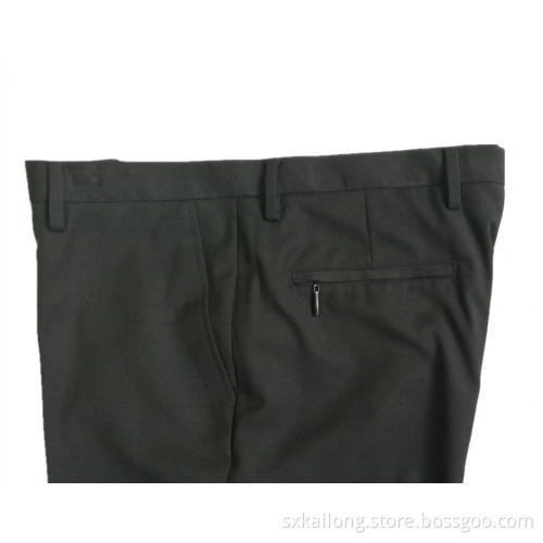 Black Pants with Back Pockets Zipper Men's Pants